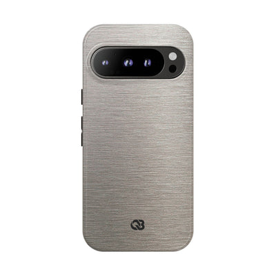 Brushed Silver Alloy · Tough Phone Case for Pixel ·  Silver