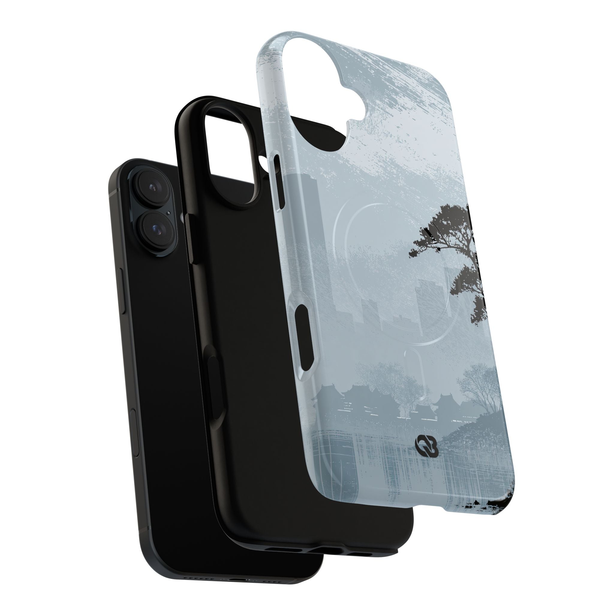 Grey Tough 2.0 Magsafe Phone Case for iPhone - Steel Slate Zen