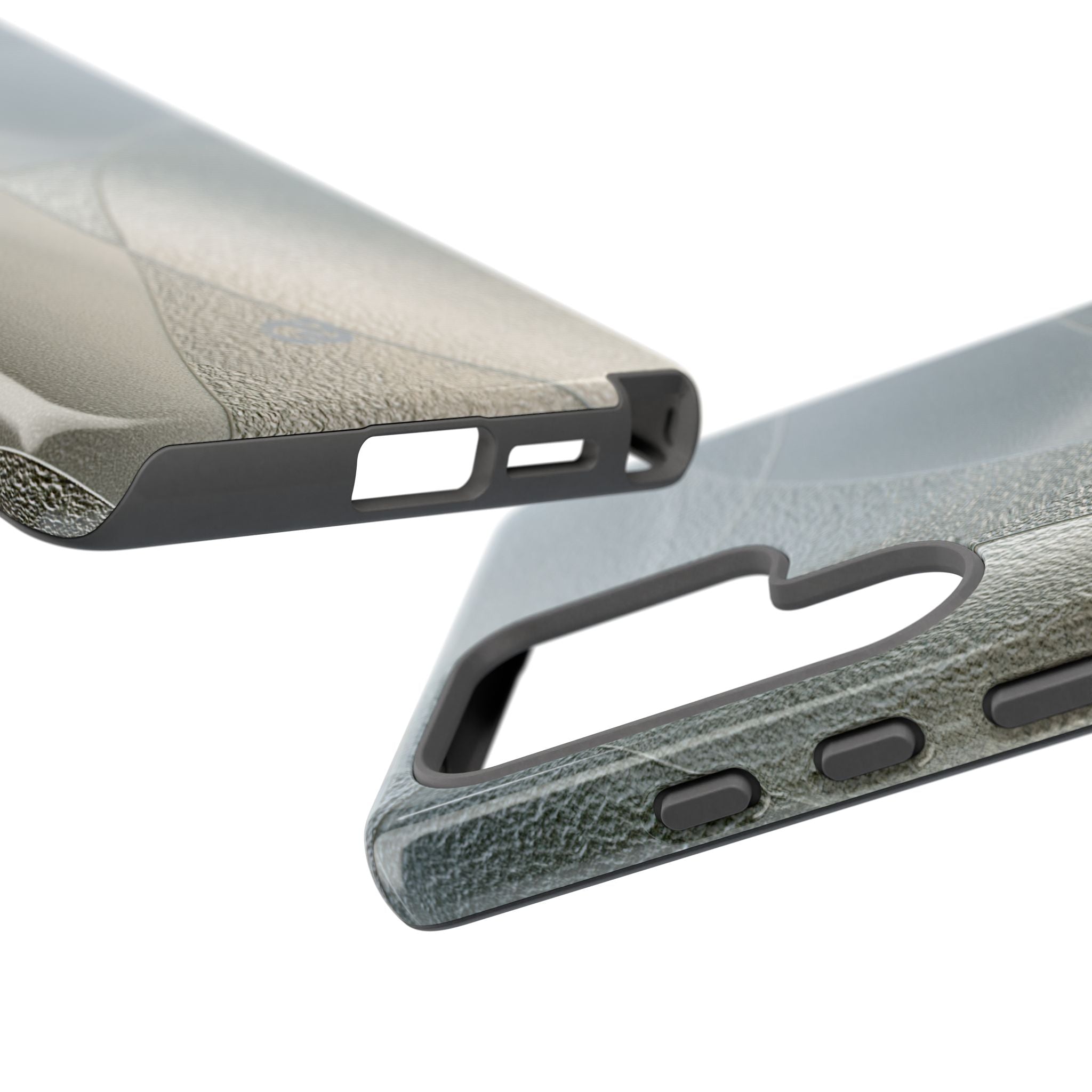 Silver Tough Phone Case for Samsung - Frosted Silver Mosaic