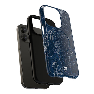 Nordic Contour Chart · Tough 2.0 Magnetic Phone Case for iPhone · Blue