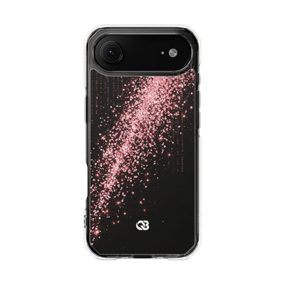 Rose Digital Cascade · Clear Impact Magnetic Phone Case for iPhone · Pink