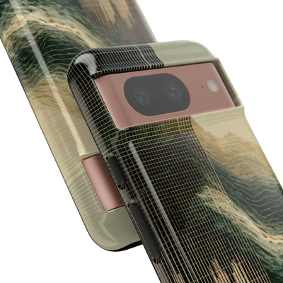 Beige Tough Phone Case for Google Pixel - Veridian Data Ridge