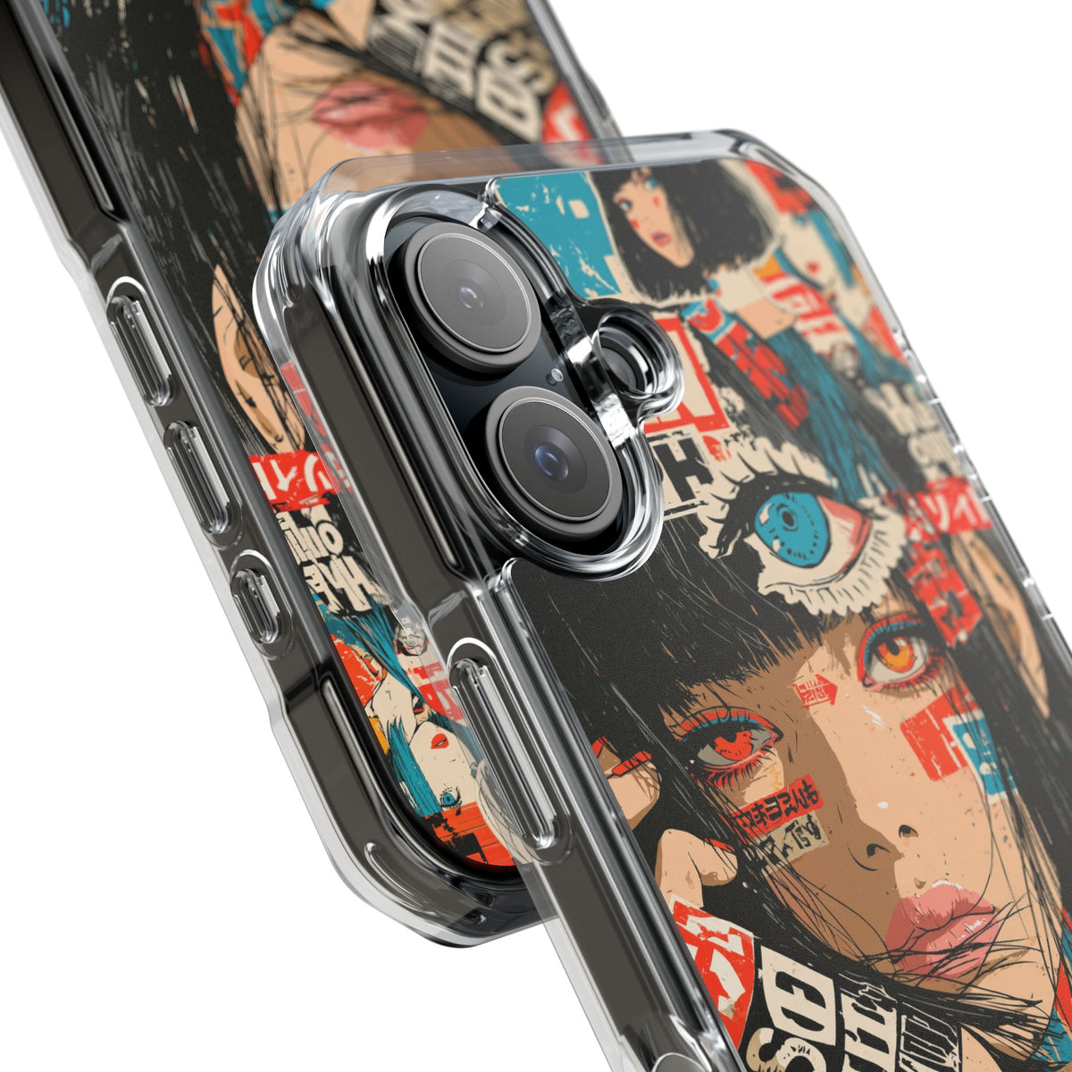 Shibuya Street Collage · Clear Impact Magnetic Phone Case for iPhone · Red