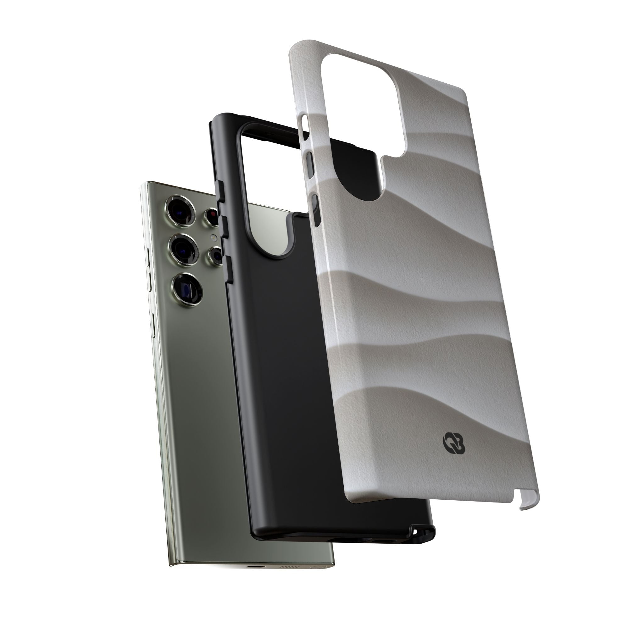 White Tough Phone Case for Samsung - Arctic Flow Ridges