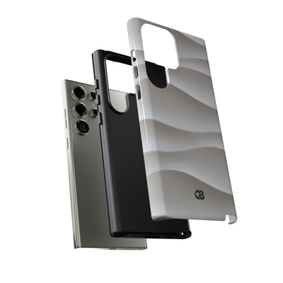 White Tough Phone Case for Samsung - Arctic Flow Ridges