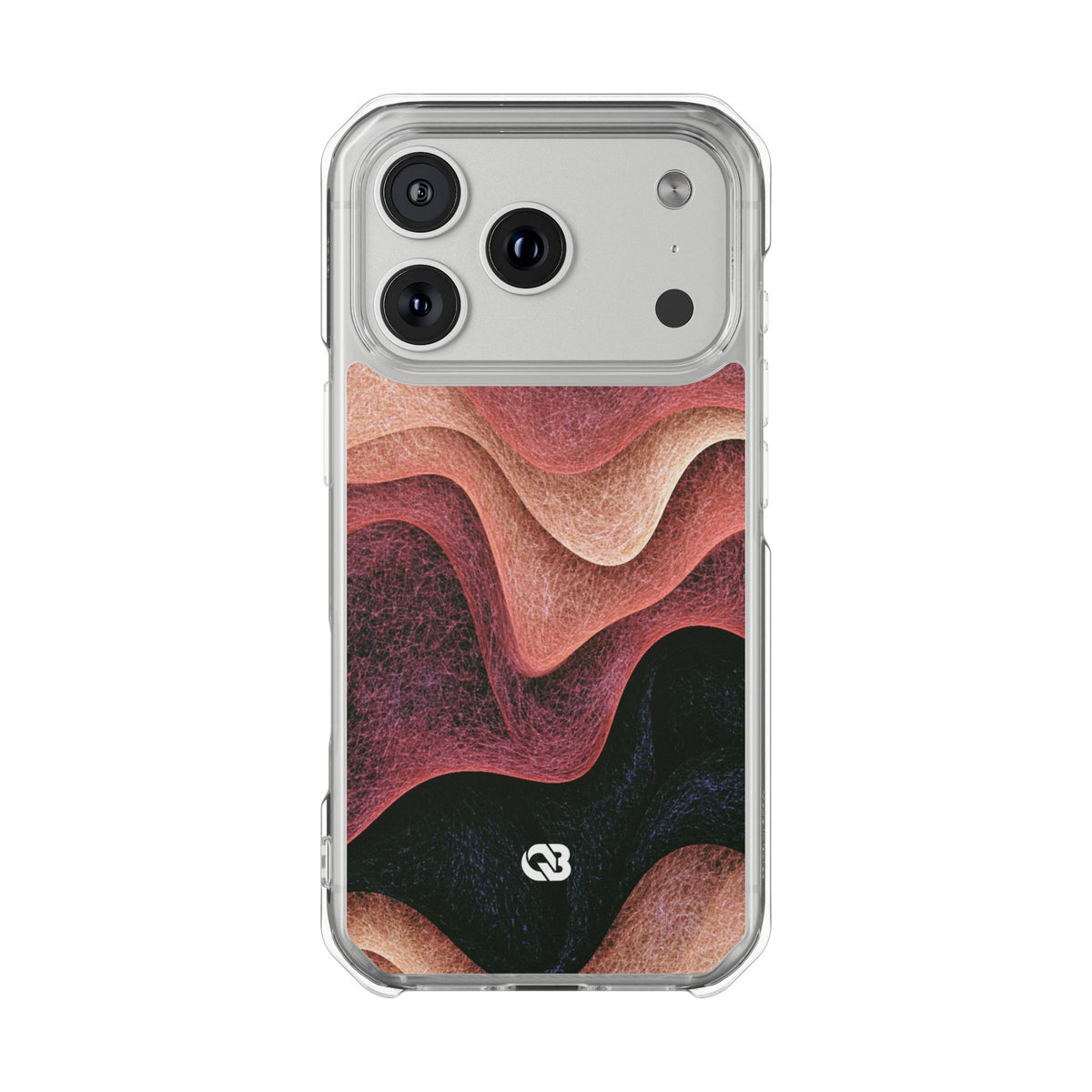 Rose Contour Waves · Clear Impact Magnetic Phone Case for iPhone · Pink