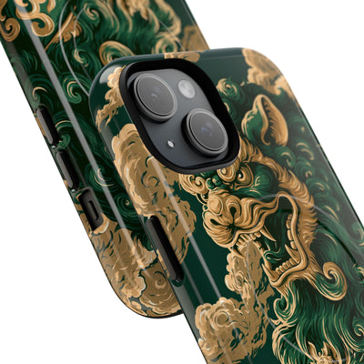 Imperial Guardian Lion · Tough 2.0 Magnetic Phone Case for iPhone · Green