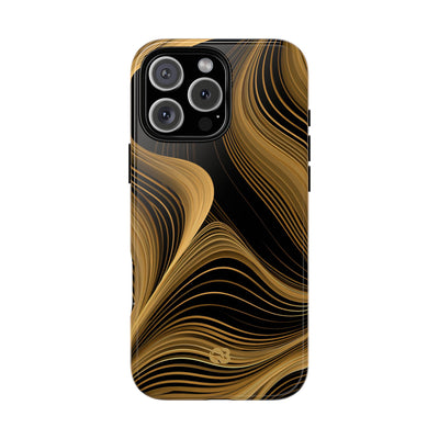 Gold Tough Phone Case for iPhone - Molten Copper Strands