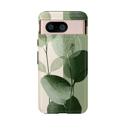 Green Tough Phone Case for Google Pixel - Sage Leaf Skeletals