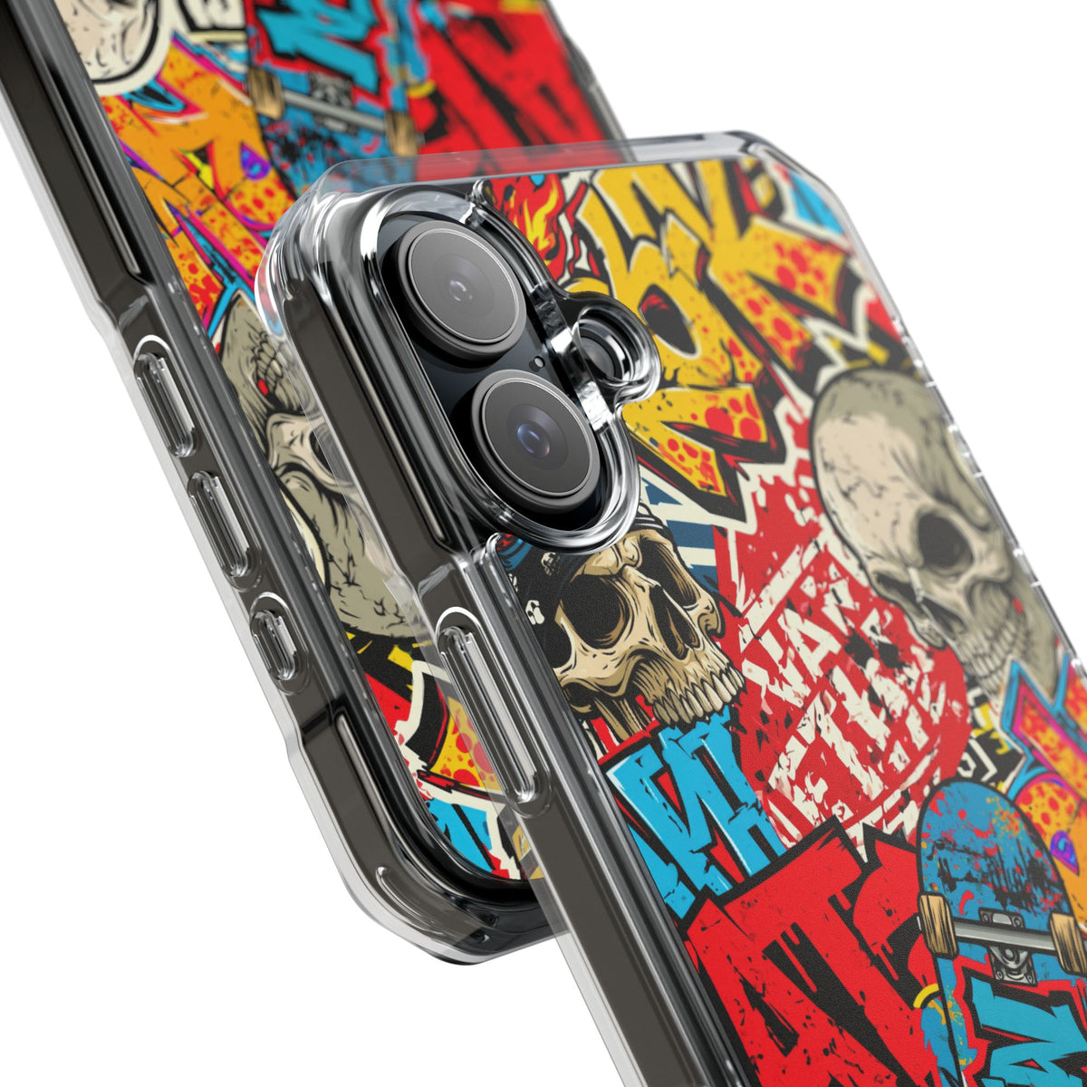 Skate Skull Riot · Clear Impact Magnetic Phone Case for iPhone · Red