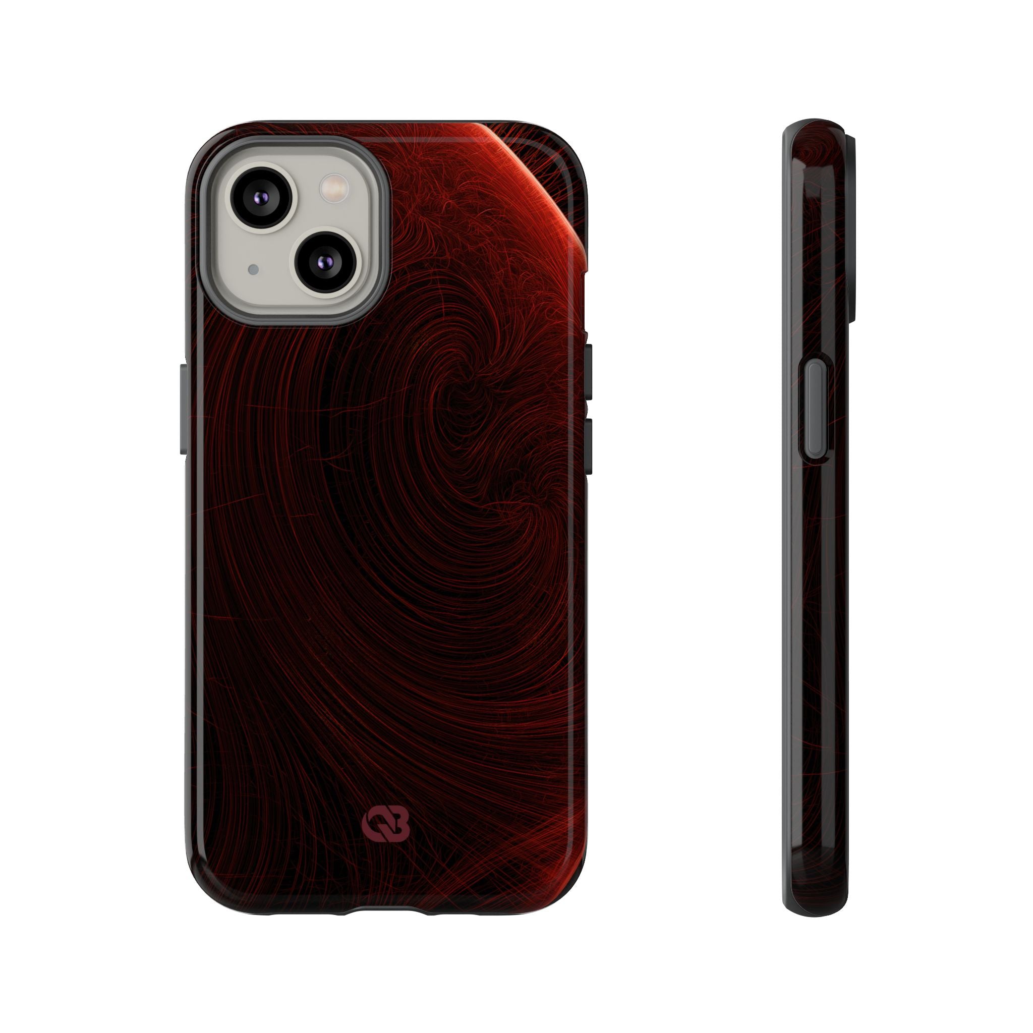 Red Tough Phone Case for iPhone - Crimson Flare Flux