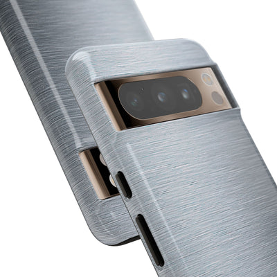 Silver Tough Phone Case for Google Pixel - Satin Chrome Grain