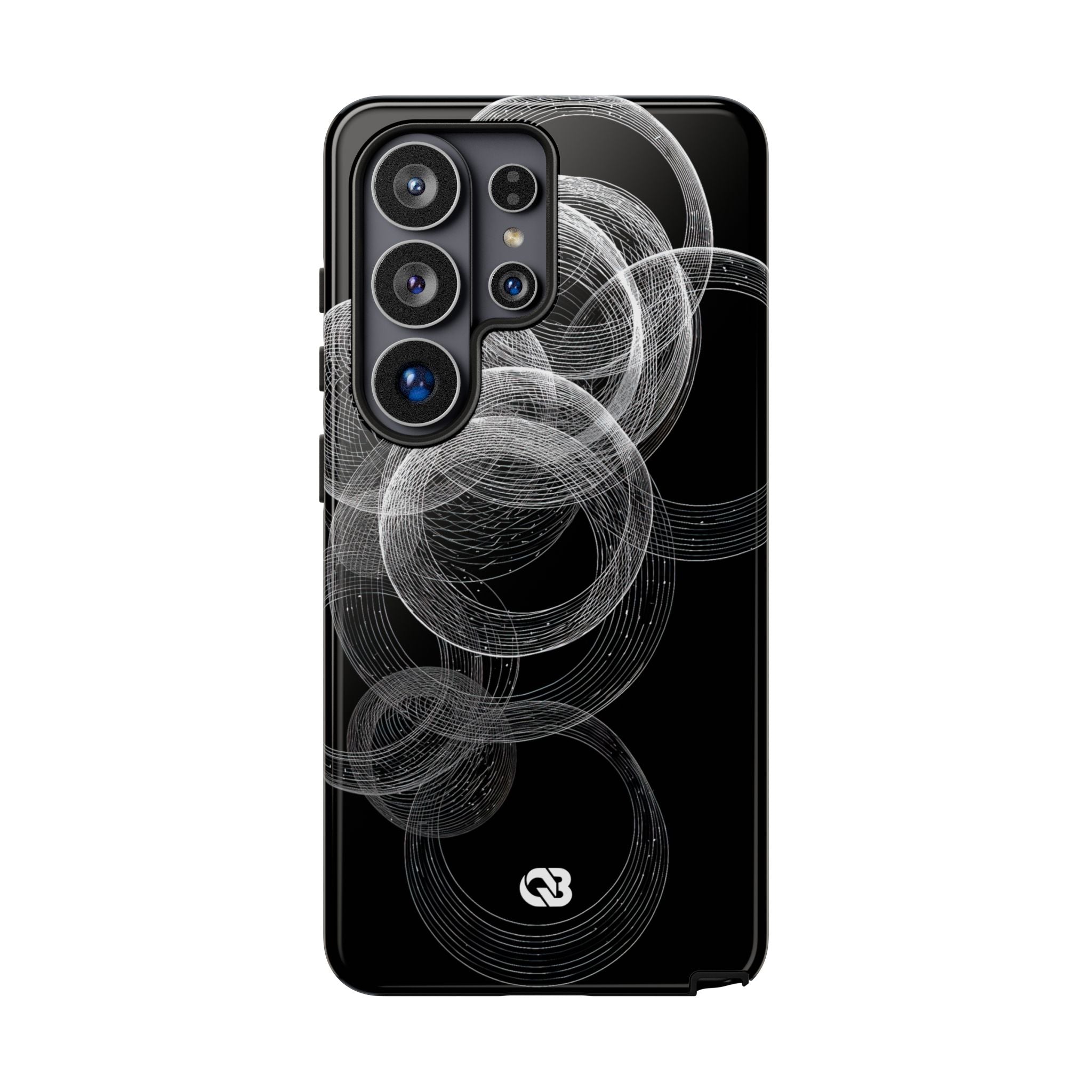 Black Tough Phone Case for Samsung - Kinetic Wireframe Orbit