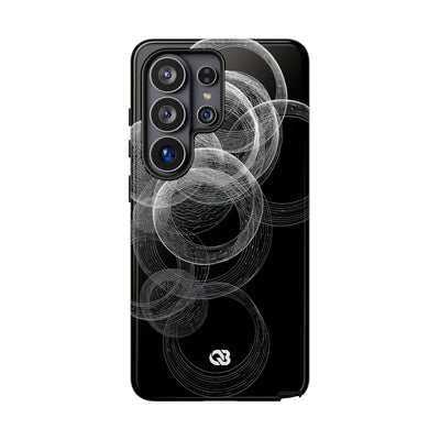 Black Tough Phone Case for Samsung - Kinetic Wireframe Orbit