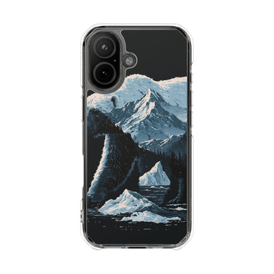 Nordic Arctic Bear · Clear Impact Magnetic Phone Case for iPhone · Black