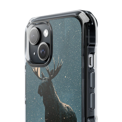 Nordic Boreal Moose · Clear Impact Magnetic Phone Case for iPhone · Blue