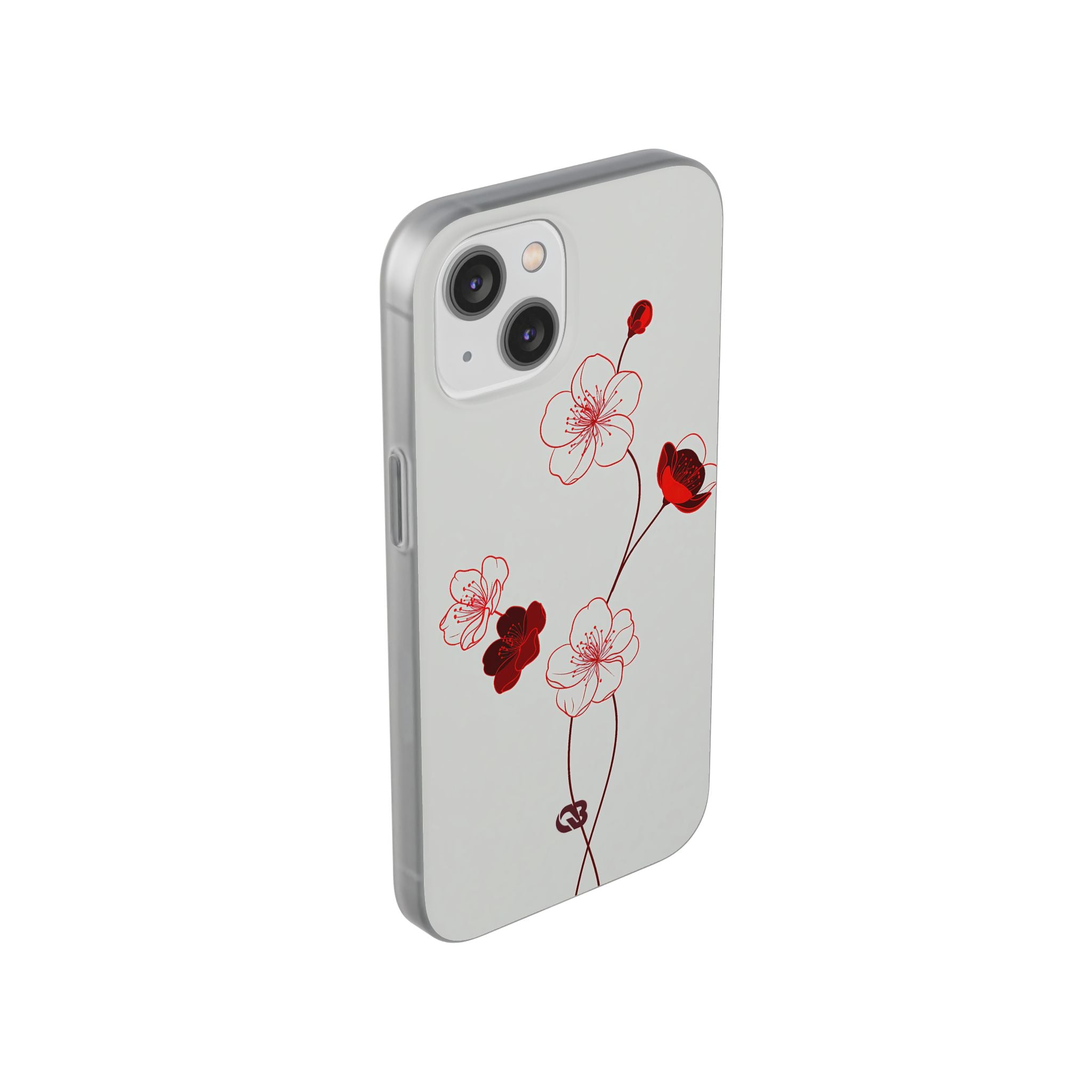 Red Lite Phone Case for iPhone - Kyoto Ember Bloom