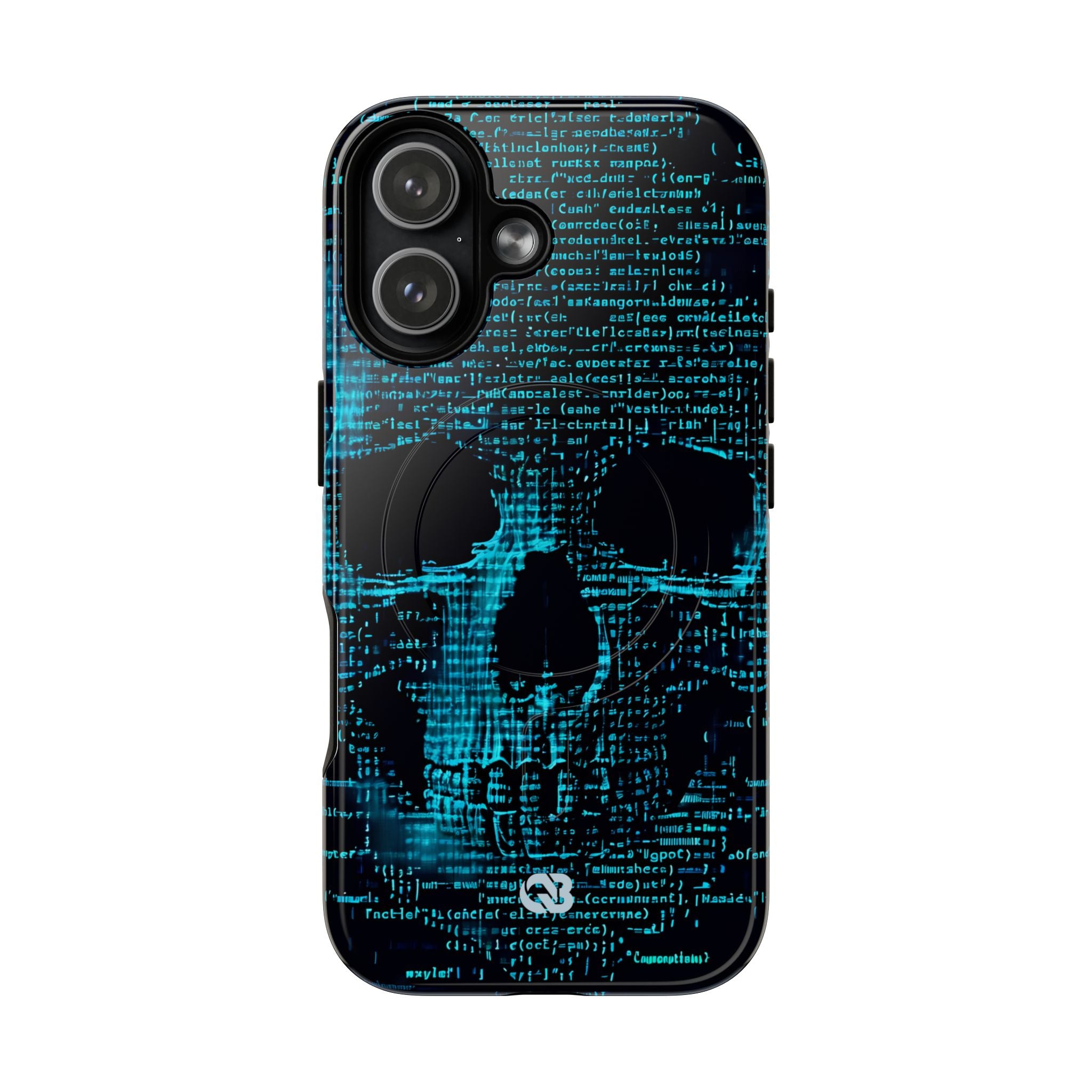Cyan Glitch Skull · Tough+ Magsafe