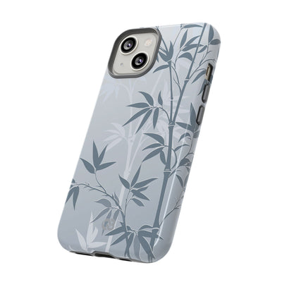 Blue Tough Phone Case for iPhone - Slate Bamboo Shadow