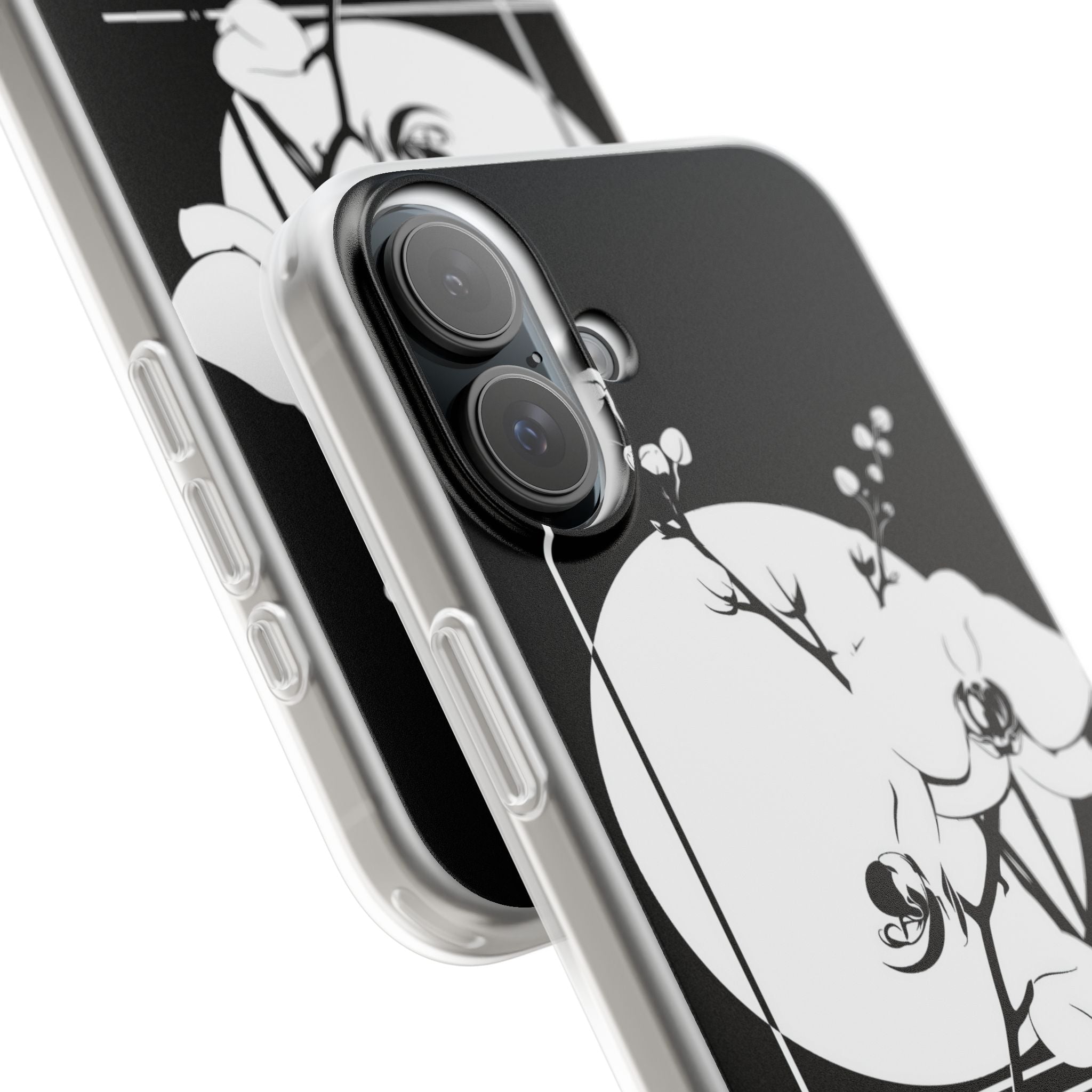 Black Lite Phone Case for iPhone - Lunar Orchid Grid