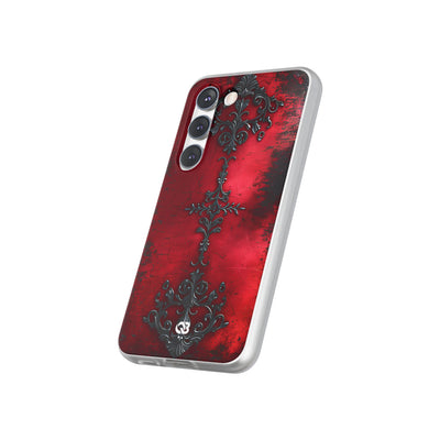 Crimson Gothic Filigree · Soft Phone Case for Samsung