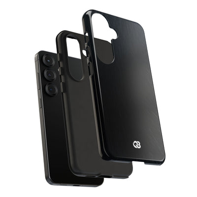 Black Tough Phone Case for Samsung - Midnight Brushed Grain