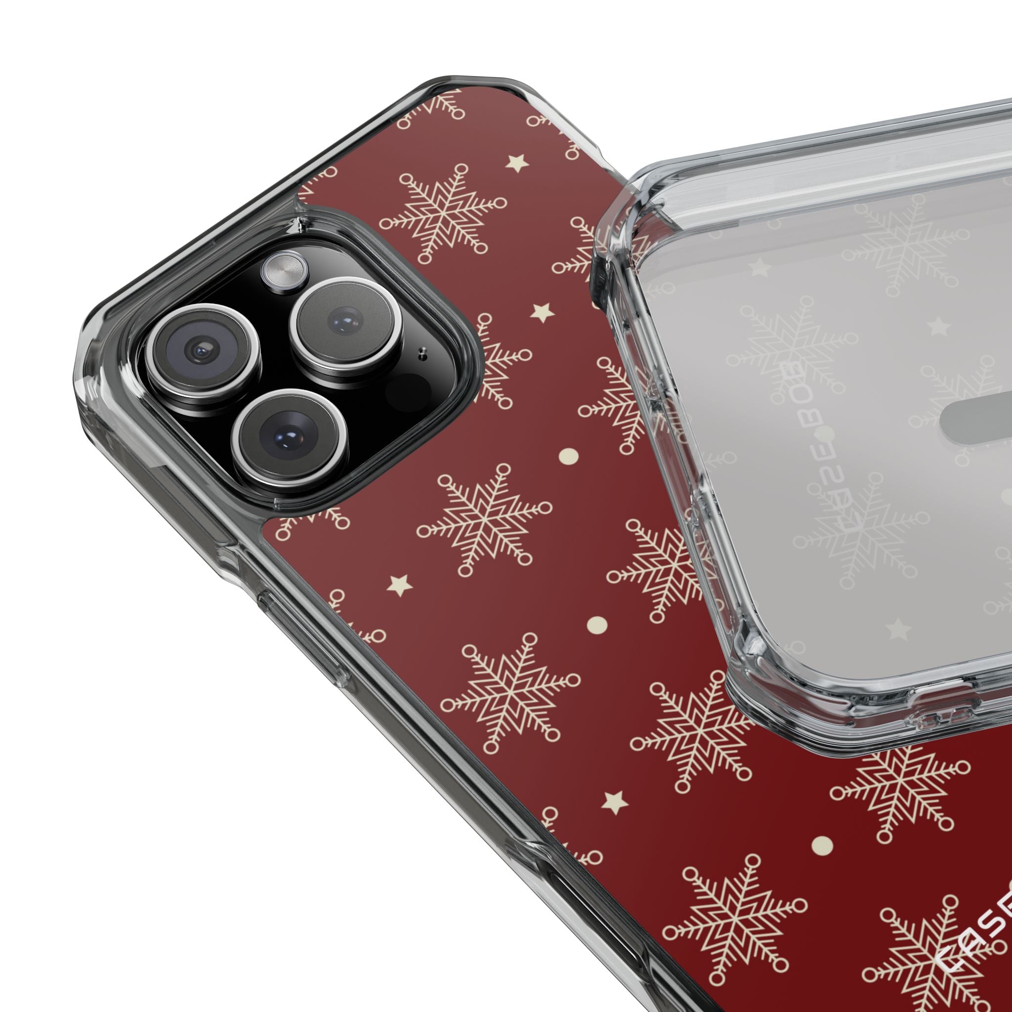 Cream Snowflake Crimson iPhone 16 Pro Max Case - Impact