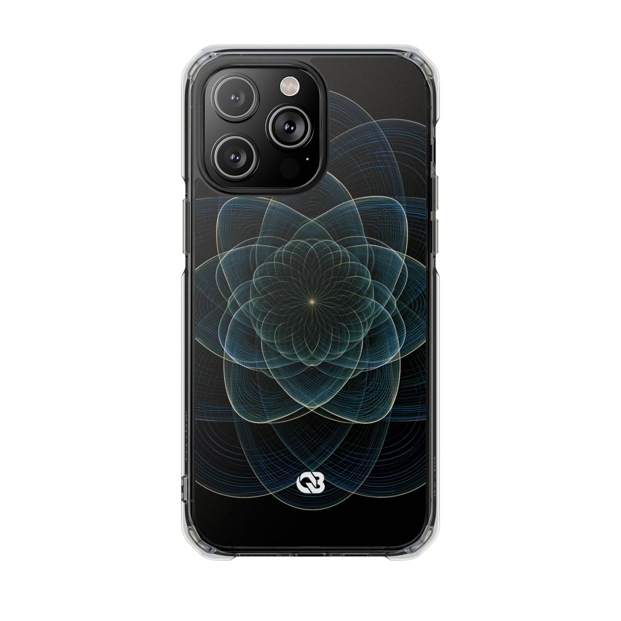 Blue Impact MagSafe Phone Case for iPhone - Celestial Wireframe Bloom