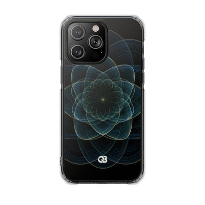 Blue Impact MagSafe Phone Case for iPhone - Celestial Wireframe Bloom