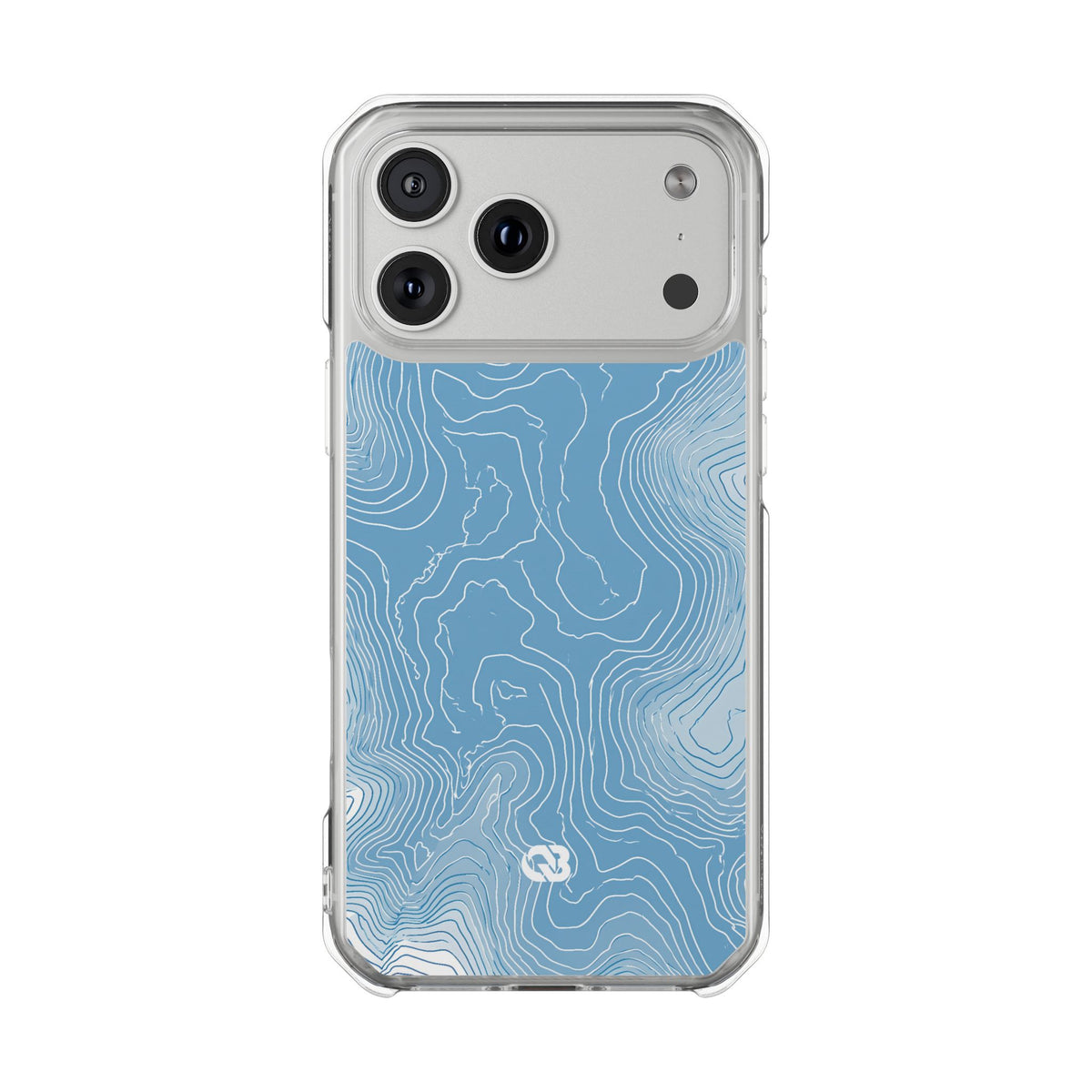 Glacial Basin Topo · Clear Impact Magnetic Phone Case for iPhone · Blue