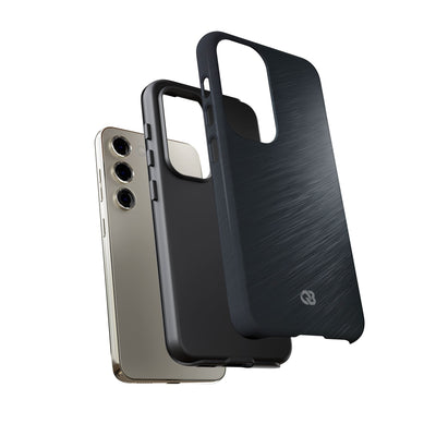 Grey Tough Phone Case for Samsung - Charcoal Brushed Steel