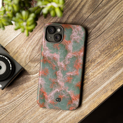 Coral Pixel Matrix · Tough Phone Case for iPhone · Green