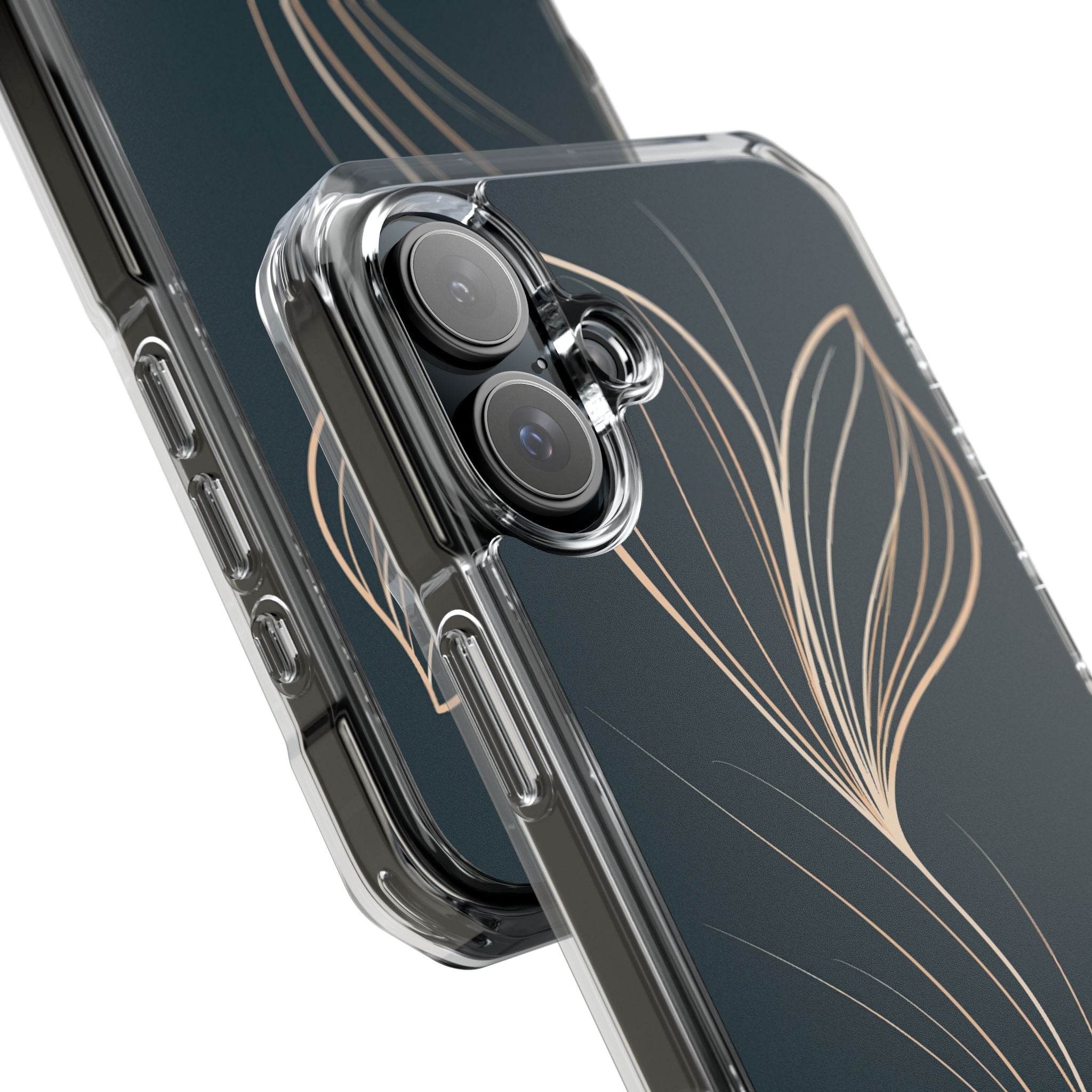 Teal Impact MagSafe Phone Case for iPhone - Sandstone Silk Flora