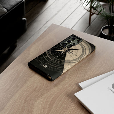 Beige Tough Phone Case for Samsung - Obsidian Nautical Blueprint