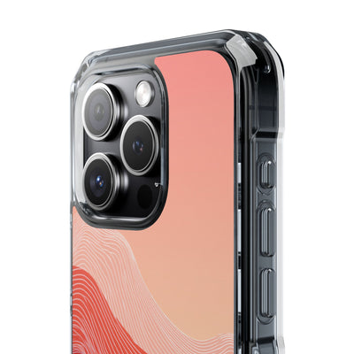 Coral Ridge Contours · Clear Impact Magnetic Phone Case for iPhone · Red