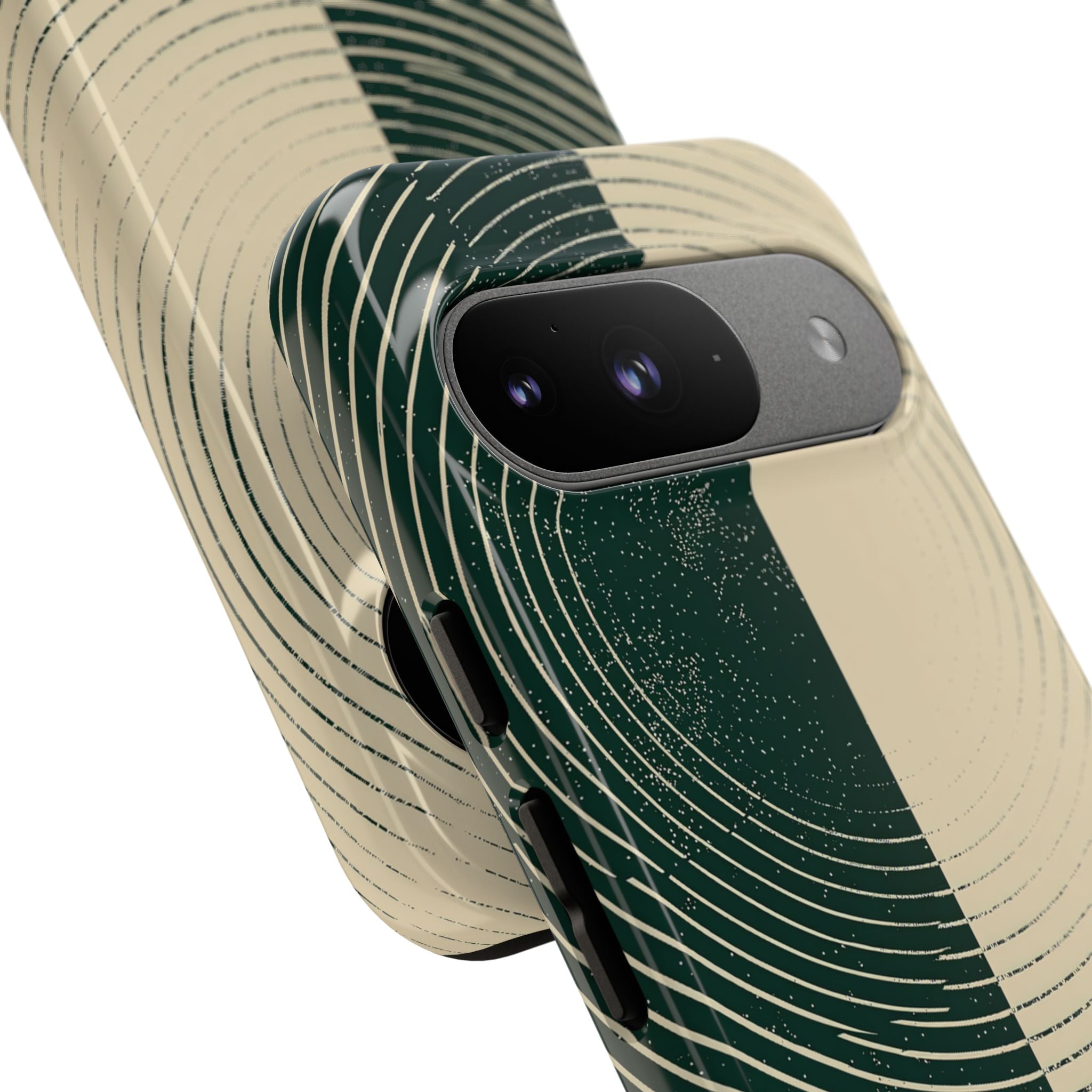 Green Tough Phone Case for Google Pixel - Evergreen Split Grain