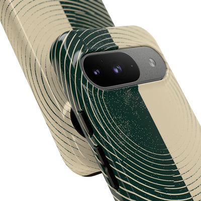 Green Tough Phone Case for Google Pixel - Evergreen Split Grain
