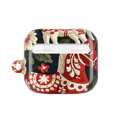Nordic Dala Meadow · Hard Case for AirPods & AirPods Pro · Red