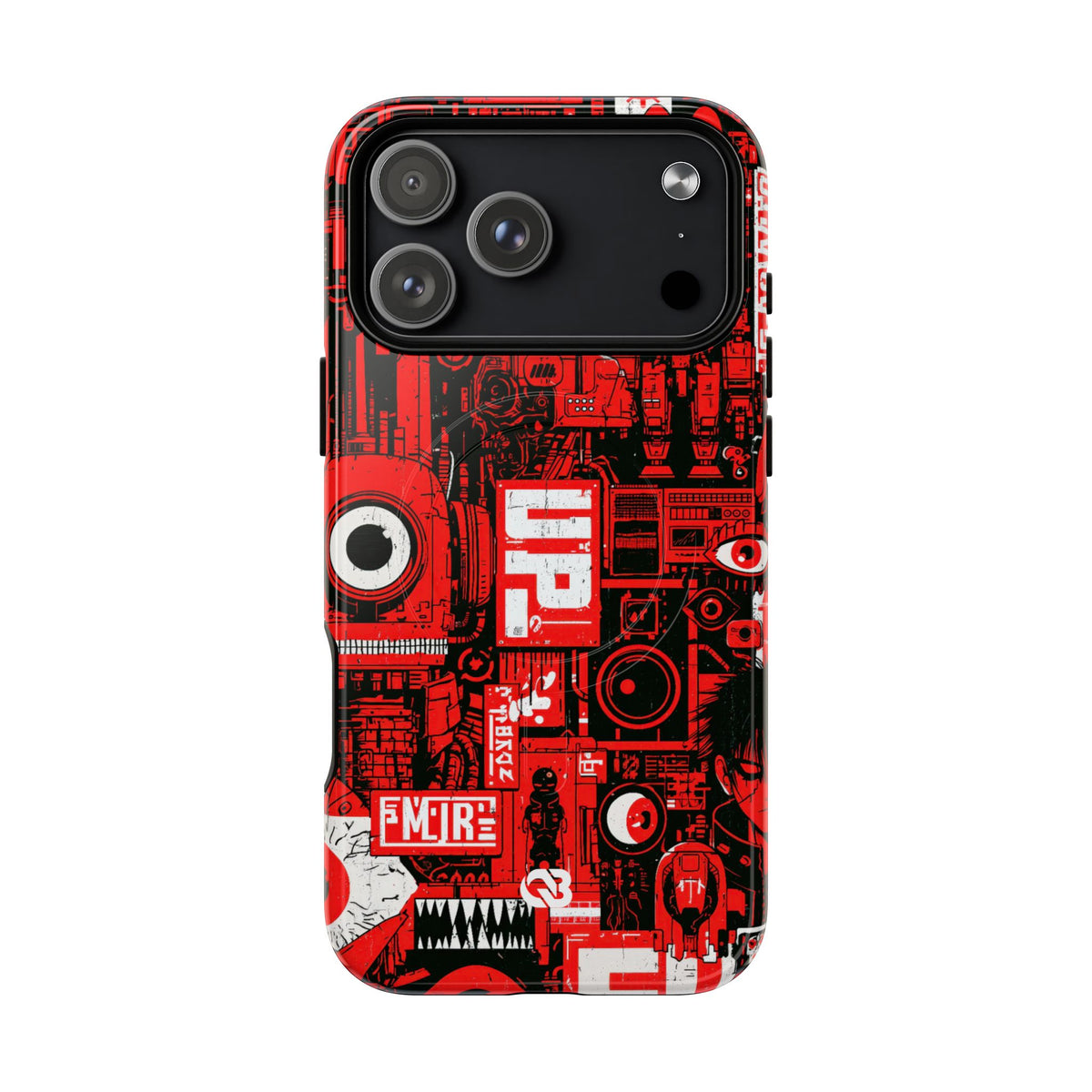 Neo Mecha Collage · Tough 2.0 Magnetic Phone Case for iPhone · Red
