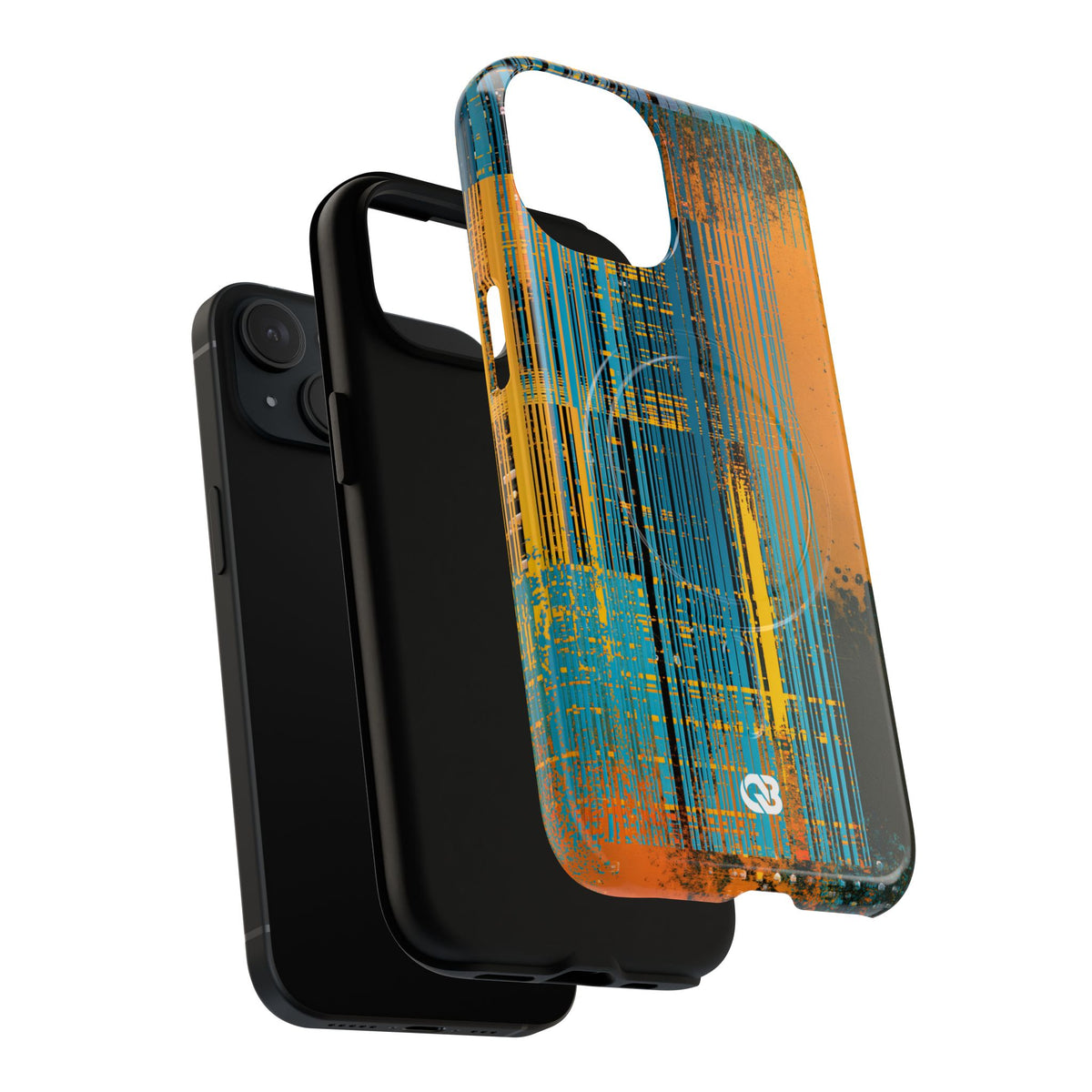 Cyber Glitch Stream · Tough 2.0 Magnetic Phone Case for iPhone · Teal