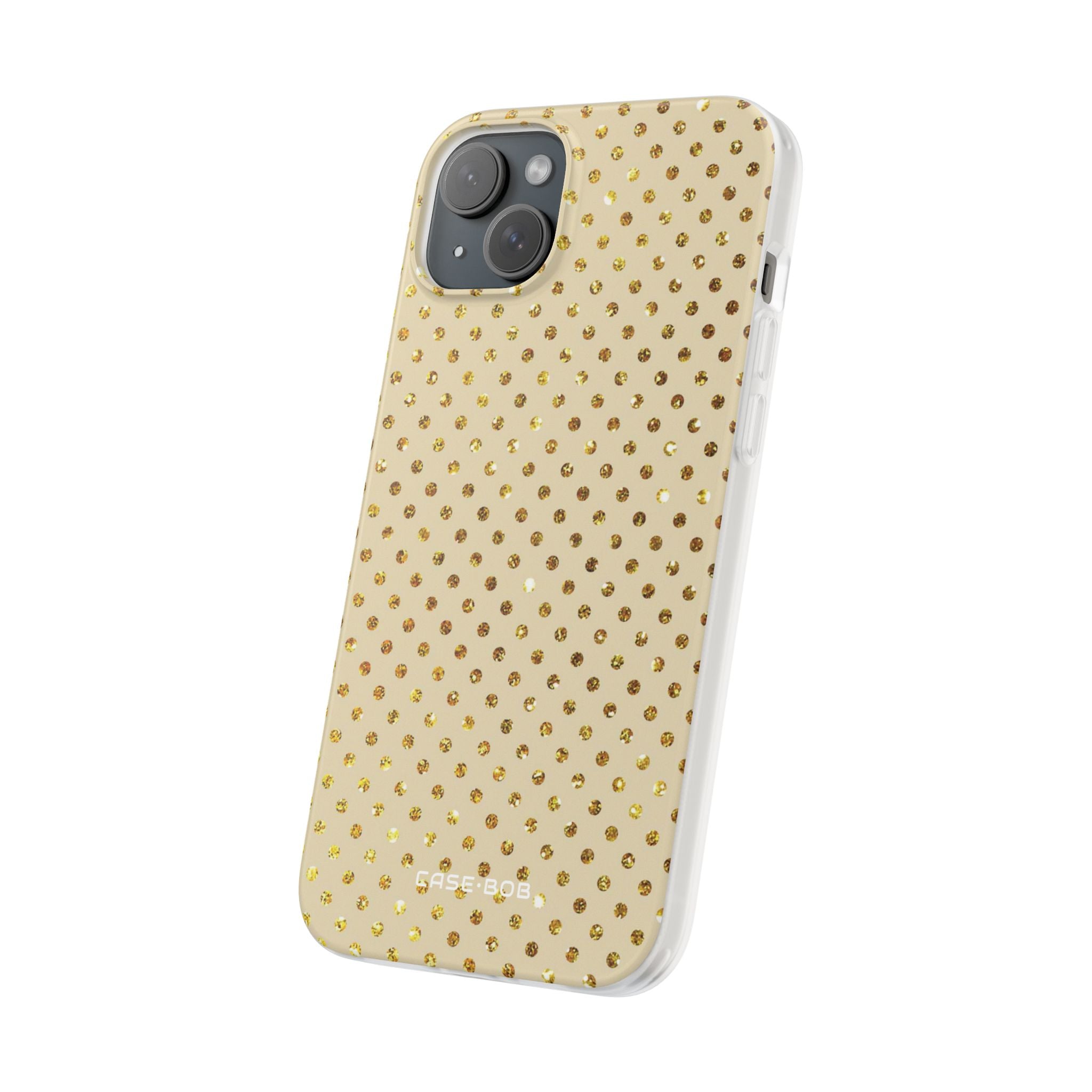 Gold Sparkle Grid iPhone 15 Plus Case - Soft