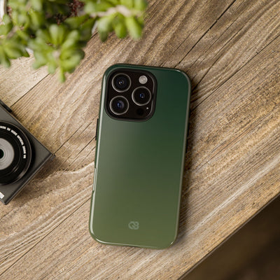 Green Tough Phone Case for iPhone - Shadow Moss Grain