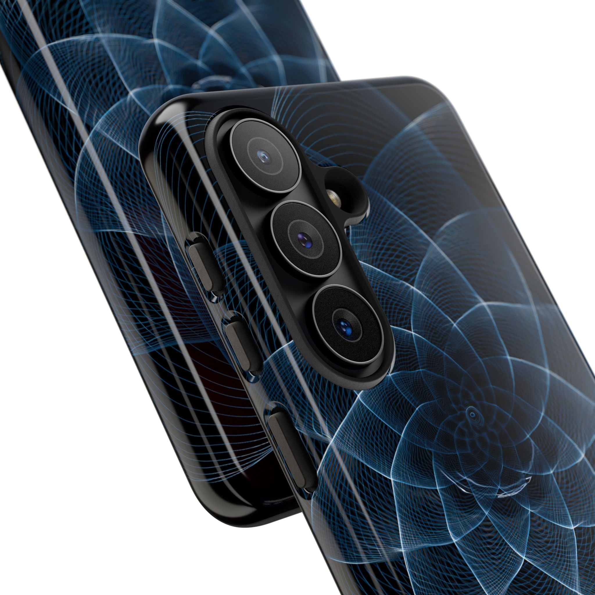 Blue Tough Phone Case for Samsung - Cobalt Geometric Bloom