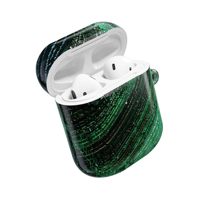 Orbital Data Stream · Hard Case for AirPods & AirPods Pro · Green