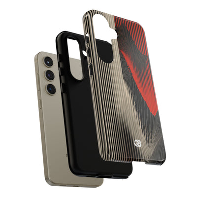 Red Tough Phone Case for Samsung - Crimson Pulse Topo