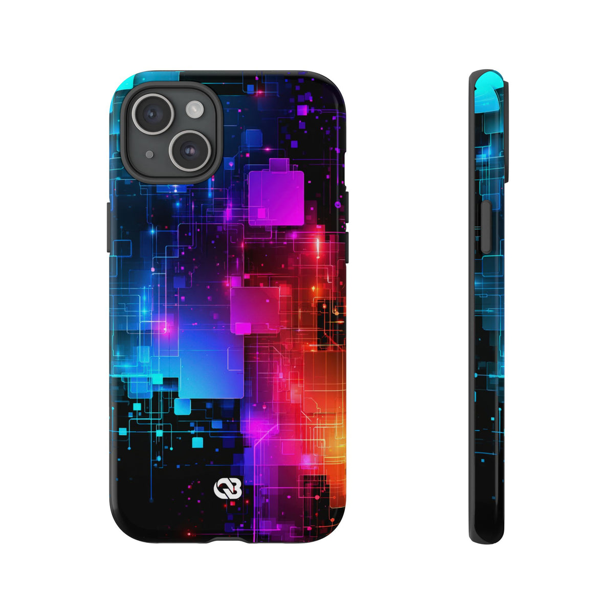 Spectral Circuit Grid · Tough Phone Case for iPhone · Black