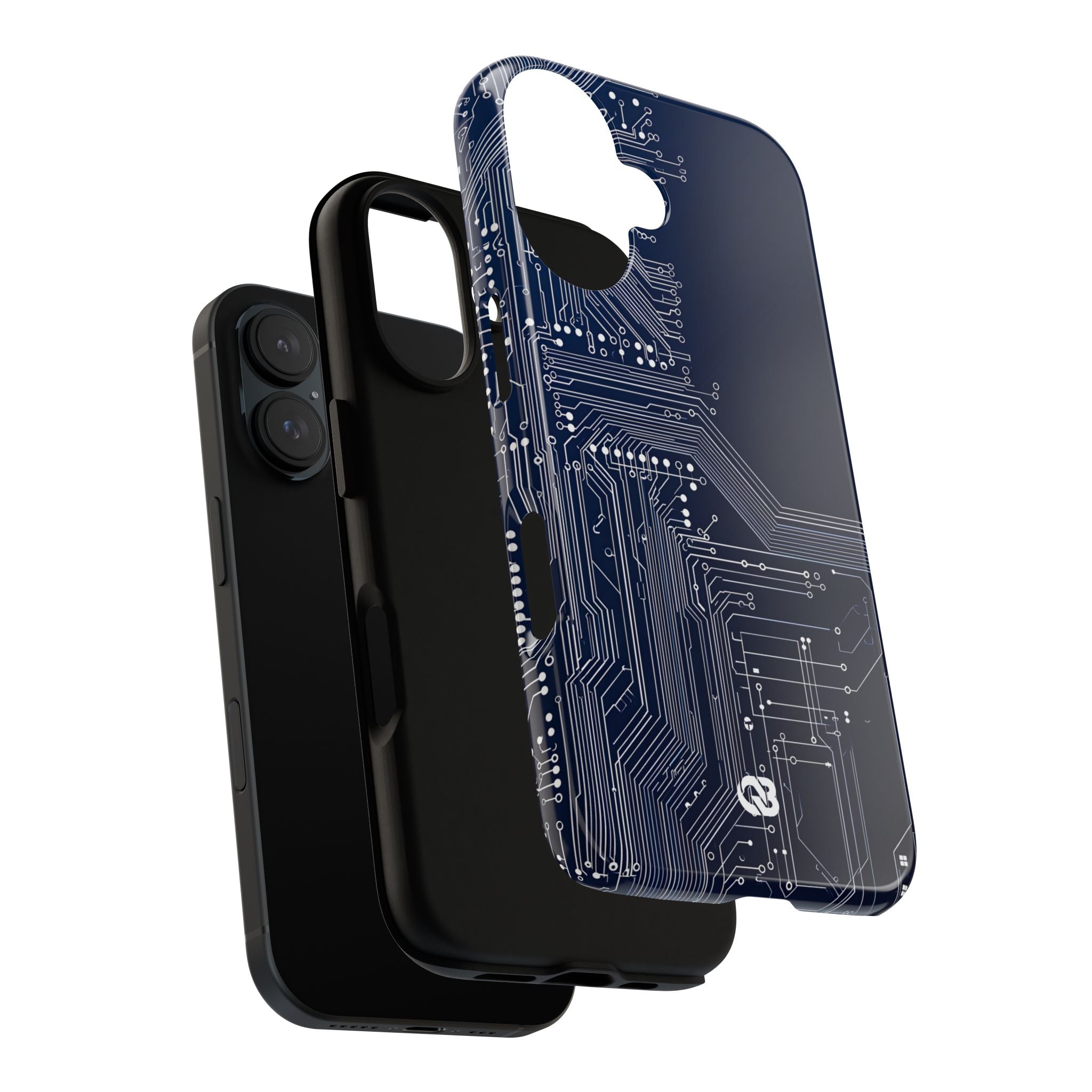 Blue Tough Phone Case for iPhone - Cobalt Data Stream