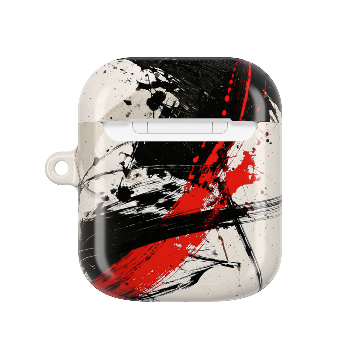 Crimson Sumi Slash · Hard Case for AirPods & AirPods Pro · White