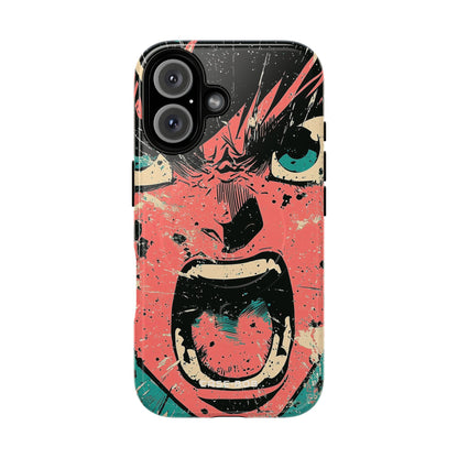 Schreiendes Gesicht Pink iPhone 16 Case - Tough+