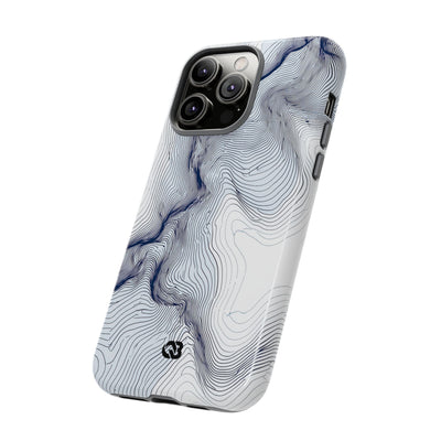 White Tough Phone Case for iPhone - Nordic Ridge Topo